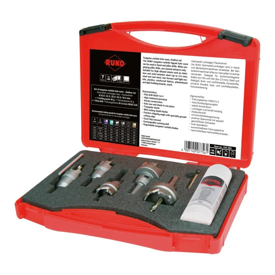 Set seghe a tazza in metallo duro - Taglio piatto - Ruko - 7 pezzi