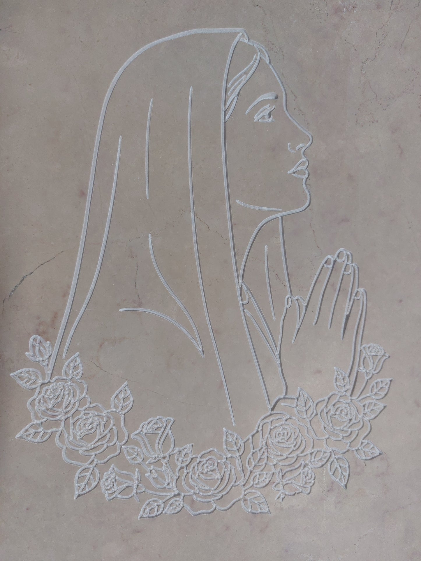 Madonna delle Rose – File Vettoriale per Incisione Laser e CNC per Marmo