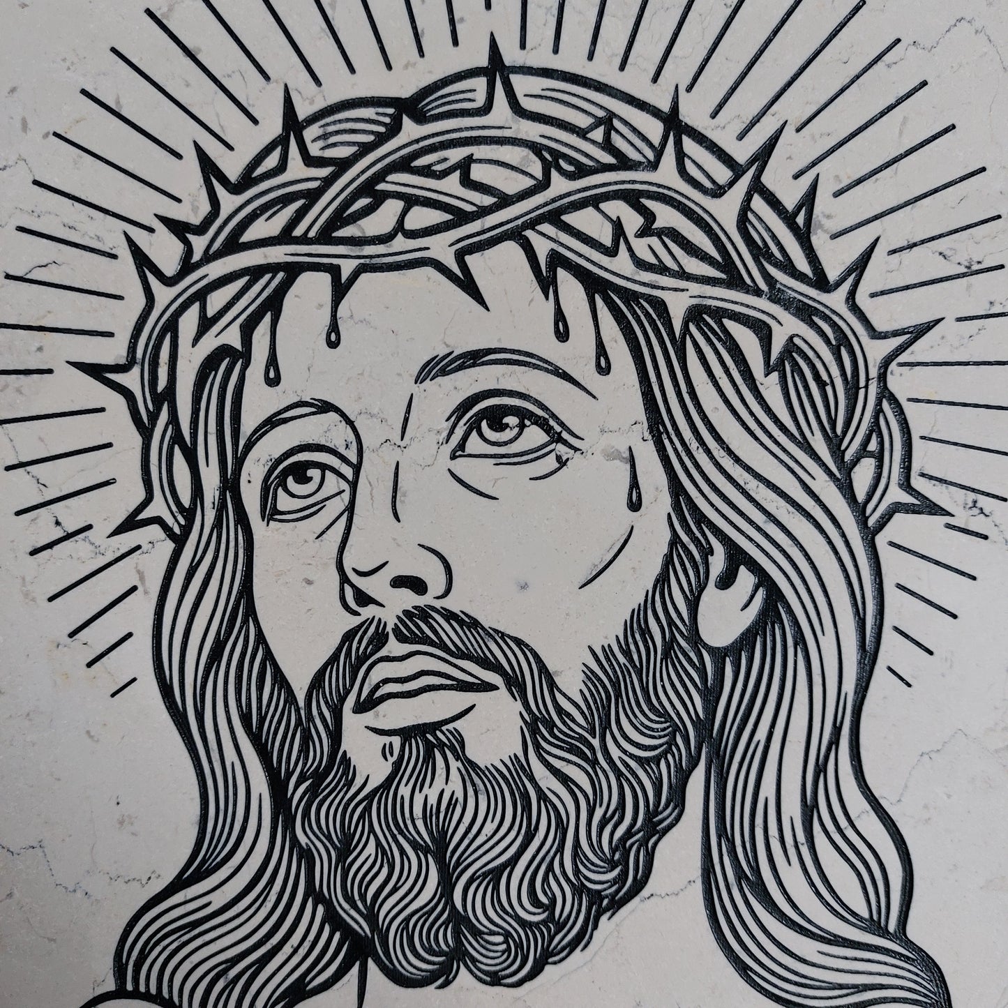 Volto di Cristo – File Vettoriale per Incisione Laser