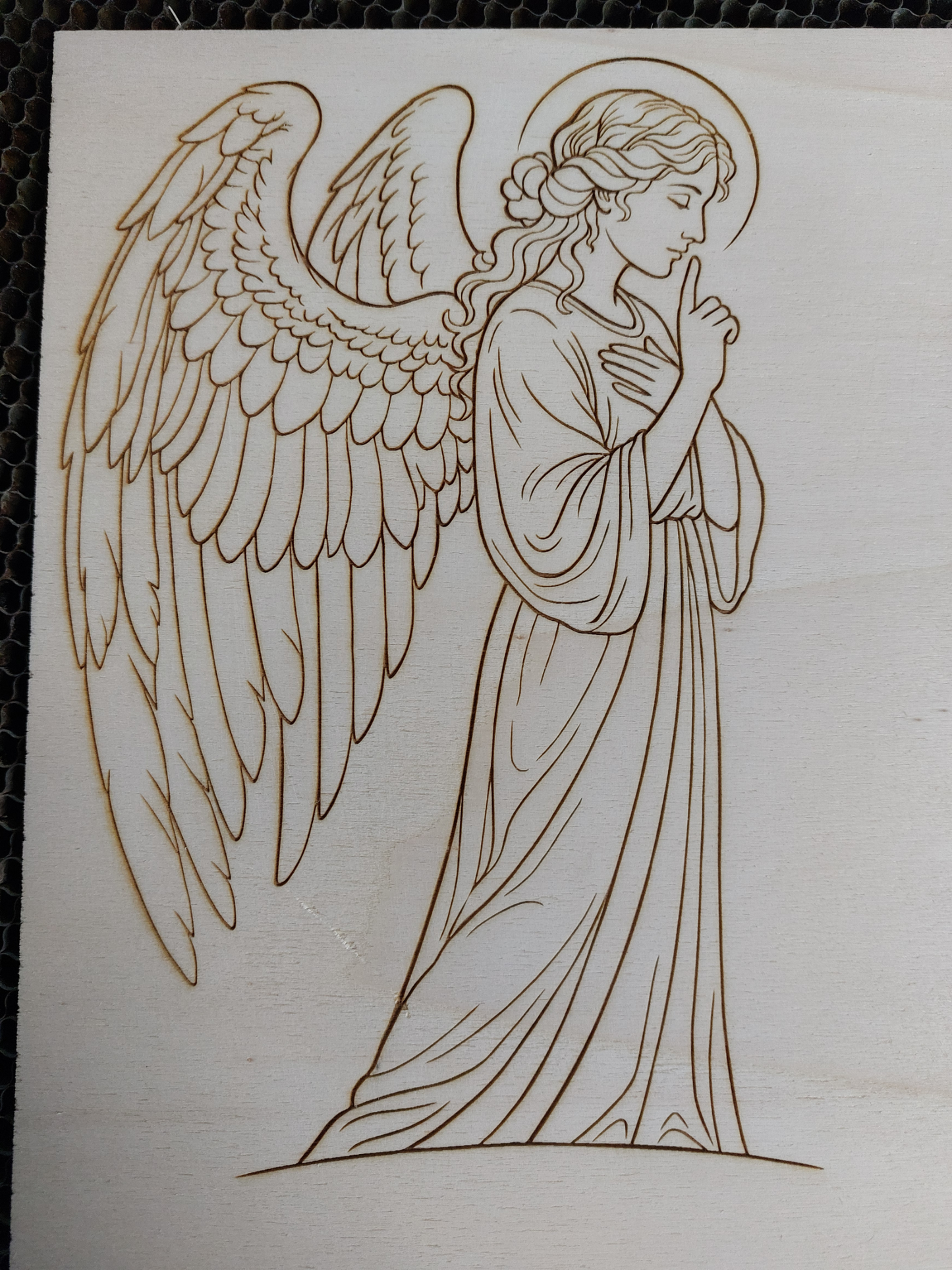 Angelo del Silenzio – File Vettoriale per Incisione Laser e CNC