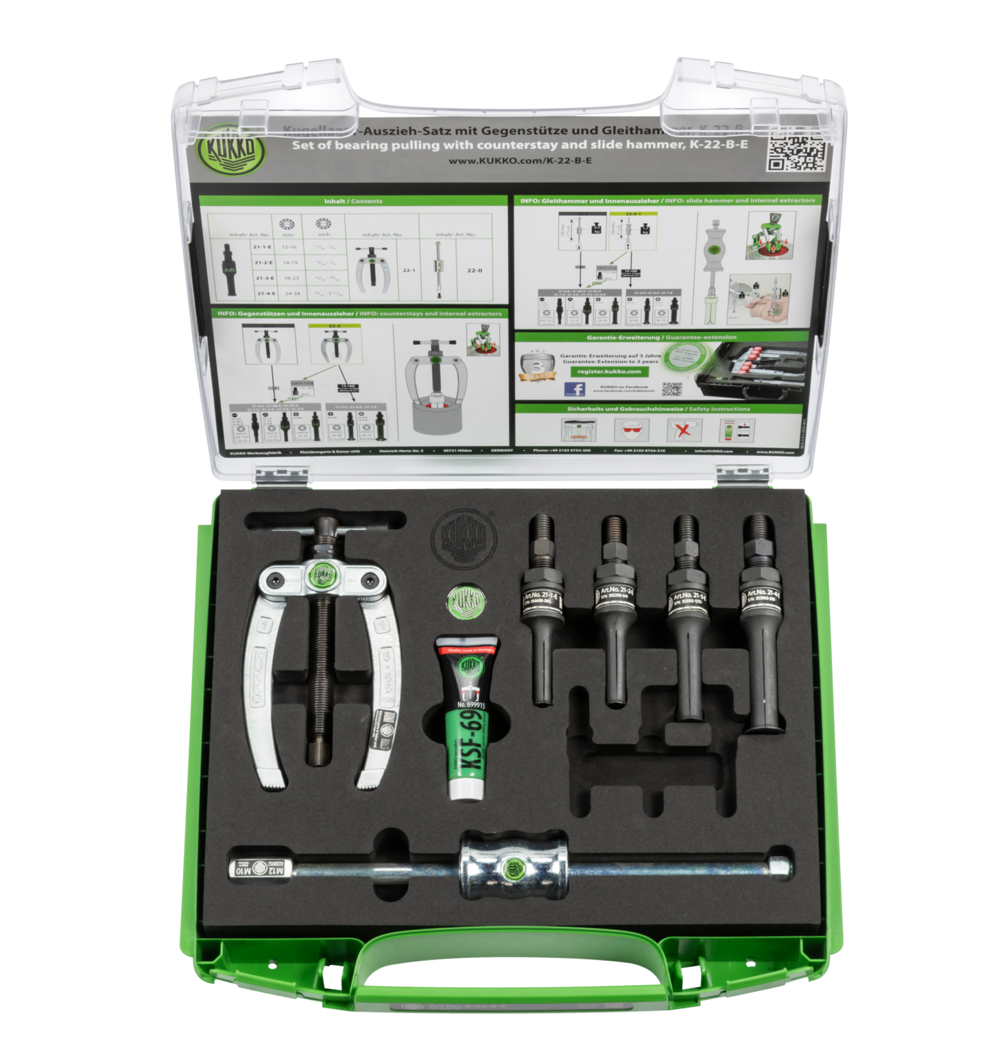 Set di Estrattori per Cuscinetti Serie K-22-B-E Kukko