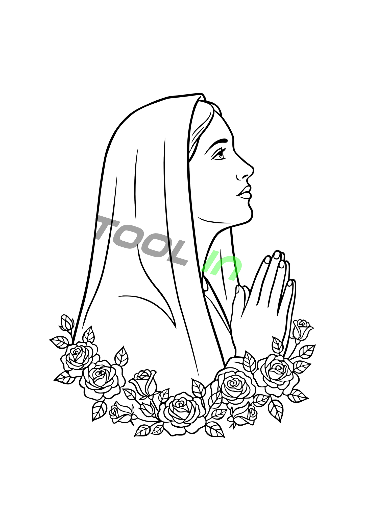 Madonna delle Rose – File Vettoriale per Incisione Laser e CNC per Marmo