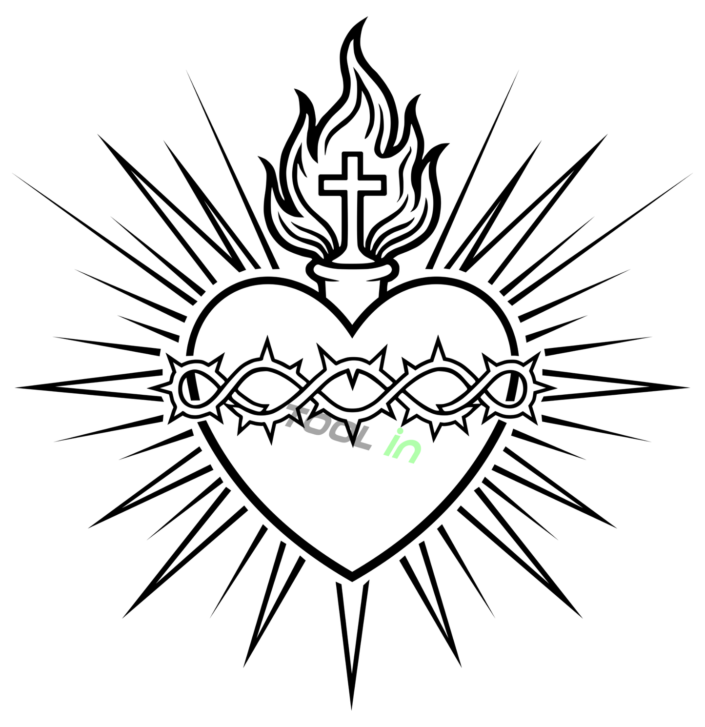 Sacro Cuore – File Vettoriale per Incisione Laser e CNC per Marmo