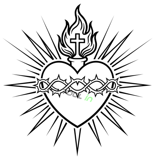 Sacro Cuore – File Vettoriale per Incisione Laser e CNC per Marmo