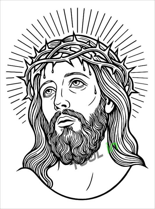 Volto di Cristo – File Vettoriale per Incisione Laser