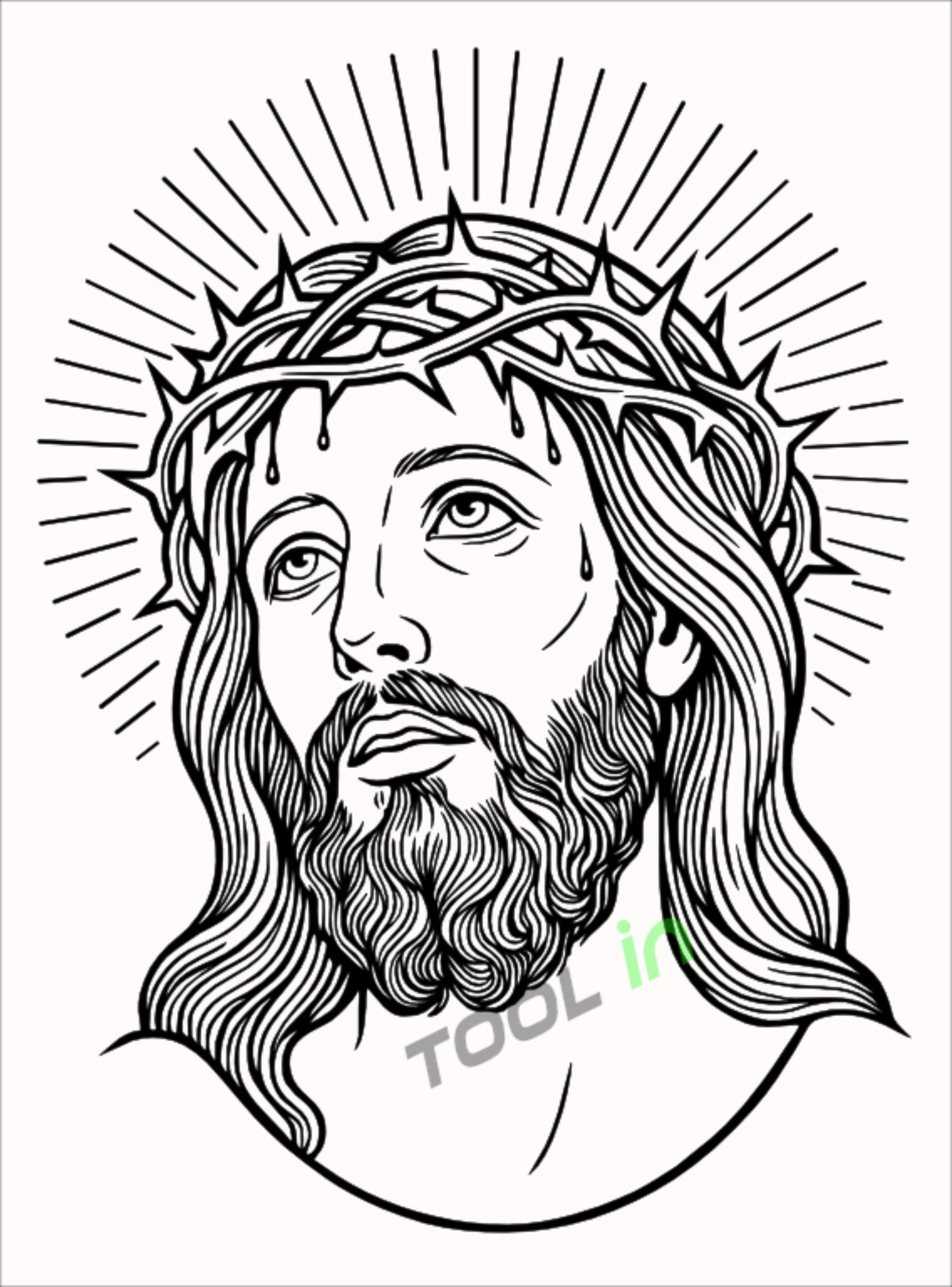 Volto di Cristo – File Vettoriale per Incisione Laser