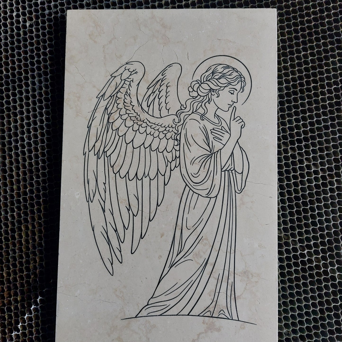 Angelo del Silenzio – File Vettoriale per Incisione Laser e CNC